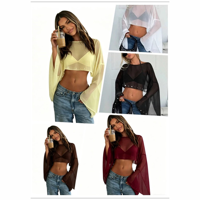 2026 Knitted Short Cardigan with Pearl Design, Comfortable, Versatile, Casual and Beautiful, Cross-Border Amazon Tk Europe and America 2026 Knitted Short Cardigan with Pearl Design, Comfortable, Versatile, Casual and Beautiful, Cross-Border Amazon Tk Europe and America