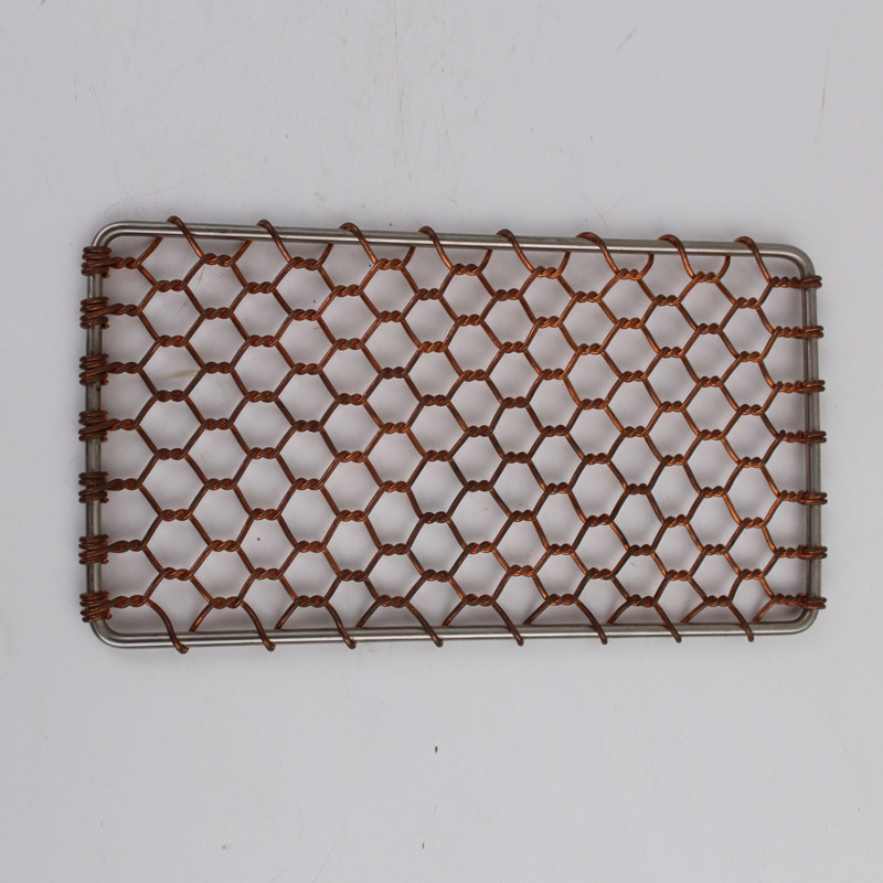 Parrilla de barbacoa redonda y gruesa con rejilla cuadrada, parrilla comercial de estilo coreano para brochetas, rejilla de cobre puro, herramienta para asar