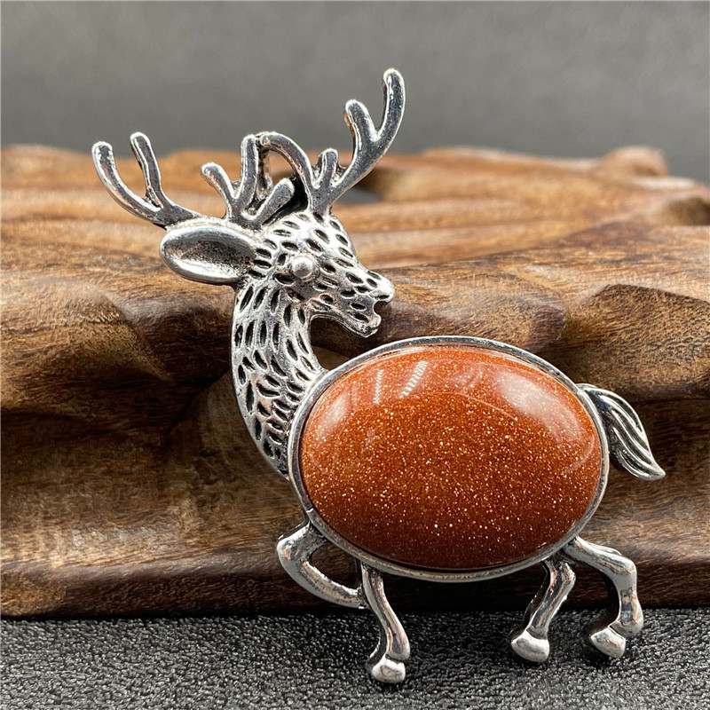 Animal Necklace Brooch Exaggerated Shell Elk Multicolor Corage display picture 12