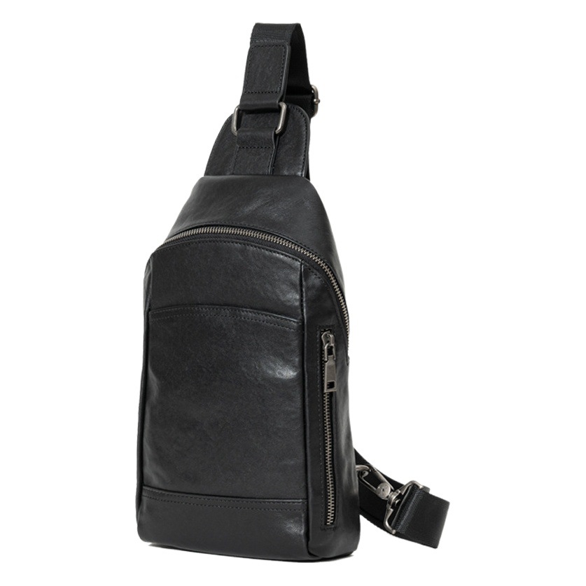 New Men's Genuine Leather Chest Bag Fashion Simple Business Top Layer Cowhide Crossbody Bag Large Capacity Satchel Factory Outlet