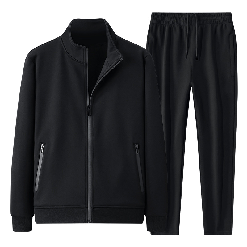 Transfronterizos primavera y otoño traje casual hombre cuello cardigan chaqueta de vestir de otoño ropa deportiva suelta grande dos piezas set
