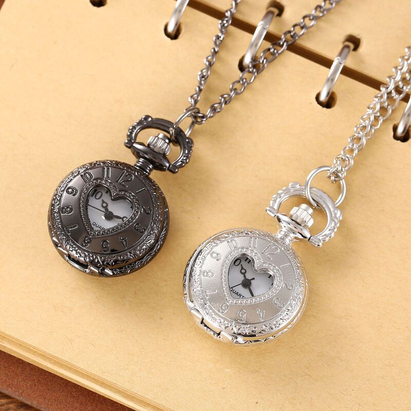 Hot-Selling Trendy Fashion Small Love Heart Pocket Watch Student Watch Couple Watch Exam Watch