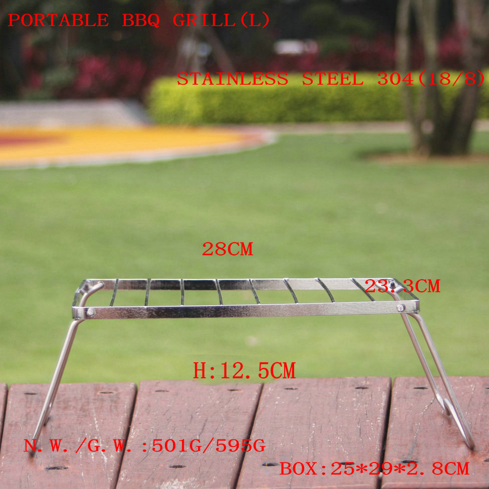 Venta al por mayor de acero inoxidable 304 al aire libre portátil plegable mini parrilla camping picnic barbacoa parrilla olla estufa soporte de cabeza