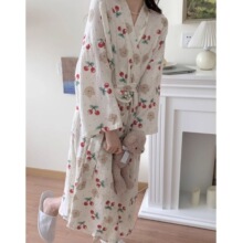 直播热卖可爱v领和服睡袍女2026年新款春秋冬季日式ins风一件代发