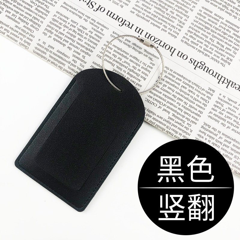 Cross-border pu cuero multicolor se puede configurar en stock cordón de metal tarjeta de identificación de tarjeta de identificación etiqueta de equipaje al por mayor