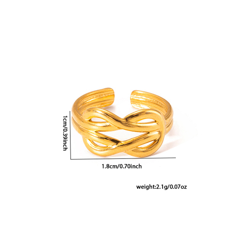 Groothandel Sieraden Elegant Kruis Liefde Hartvorm Effen Kleur Titanium Staal Open Ring display picture 14