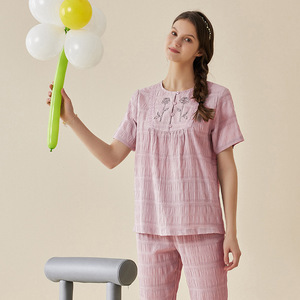 여성용 순면 반팔 크롭팬츠 HW369