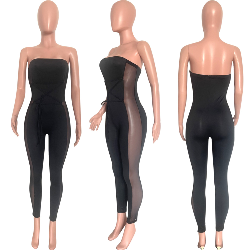 Sexy Bodycon Mesh Jumpsuit Für Damen Langarm Freizeitmode_voghion.com