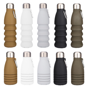 European Popular Sports Water Bottle, Silicone Foldableing Cycling Creative Cup, Portable Retractable Coke Bottle Water Kettle