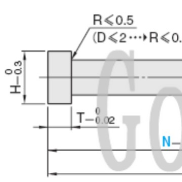 双节射梢顶针台阶推杆EVSF1-50-P0.3-N15