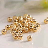 18K золото AU750 маленькие бусины 3 мм золотые бусины DIY Вязание кольцо браслет ювелирные аксессуары золото K Золото оптом