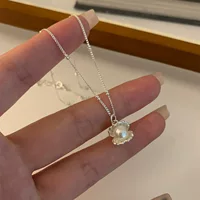 S925 Серебряная оболочка Жемчужное ожерелье Женская легкая роскошь нишевые мода изысканная шея, темперамент, дикая цепочка свитера