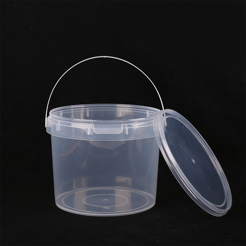 Custom 5L Plastic Bucket with Handle, Thickened Lid, Sealed 5-Gallon Packing White Round Cylinder for Freeze-Dried Jellyfish Cat and Dog Food 5kg