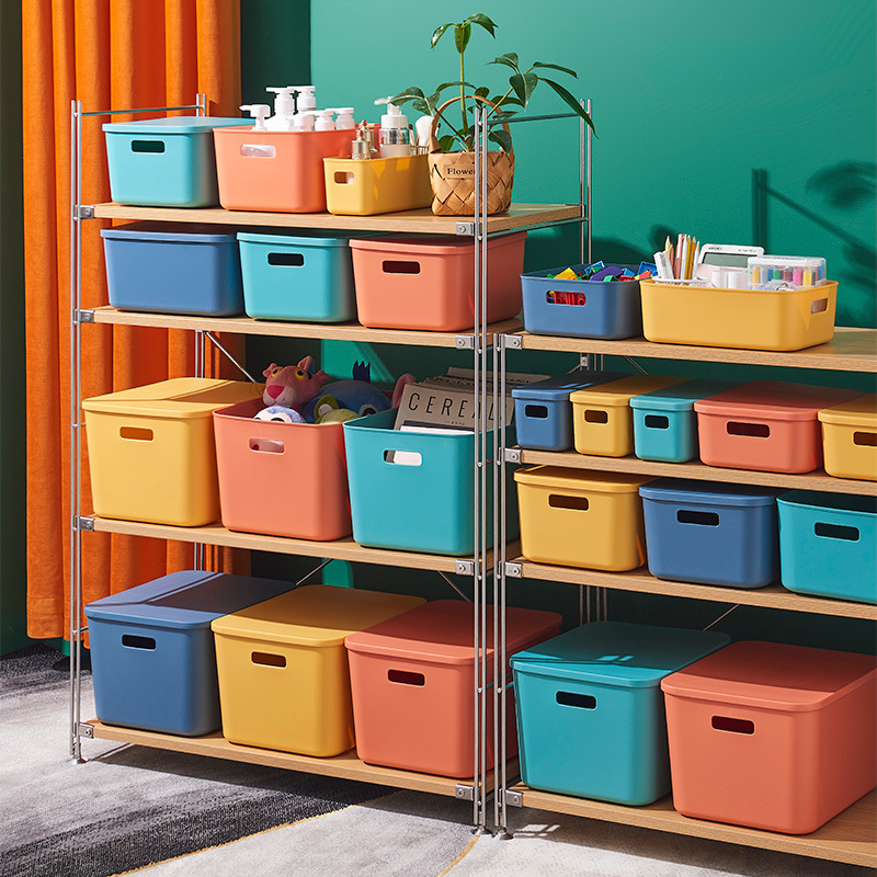 Thickened storage box wholesale plastic sundries snack sorting box dormitory desktop storage basket with lid is very thick