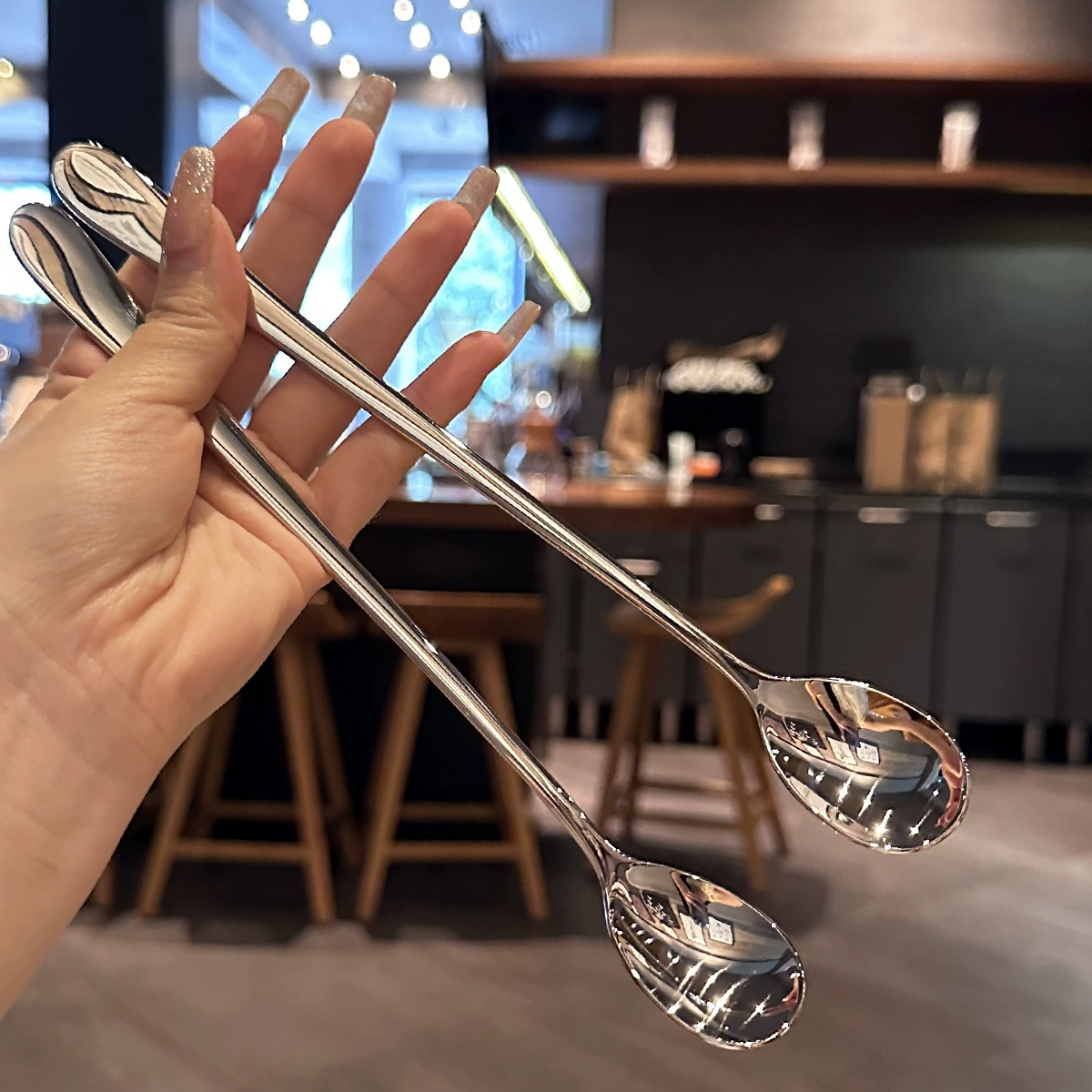 Простая в использовании дешевая мешалка! !Ложка для перемешивания кофе из нержавеющей стали 316, ложка для молочного порошка, ложка для льда, ложка с длинной ручкой, мед