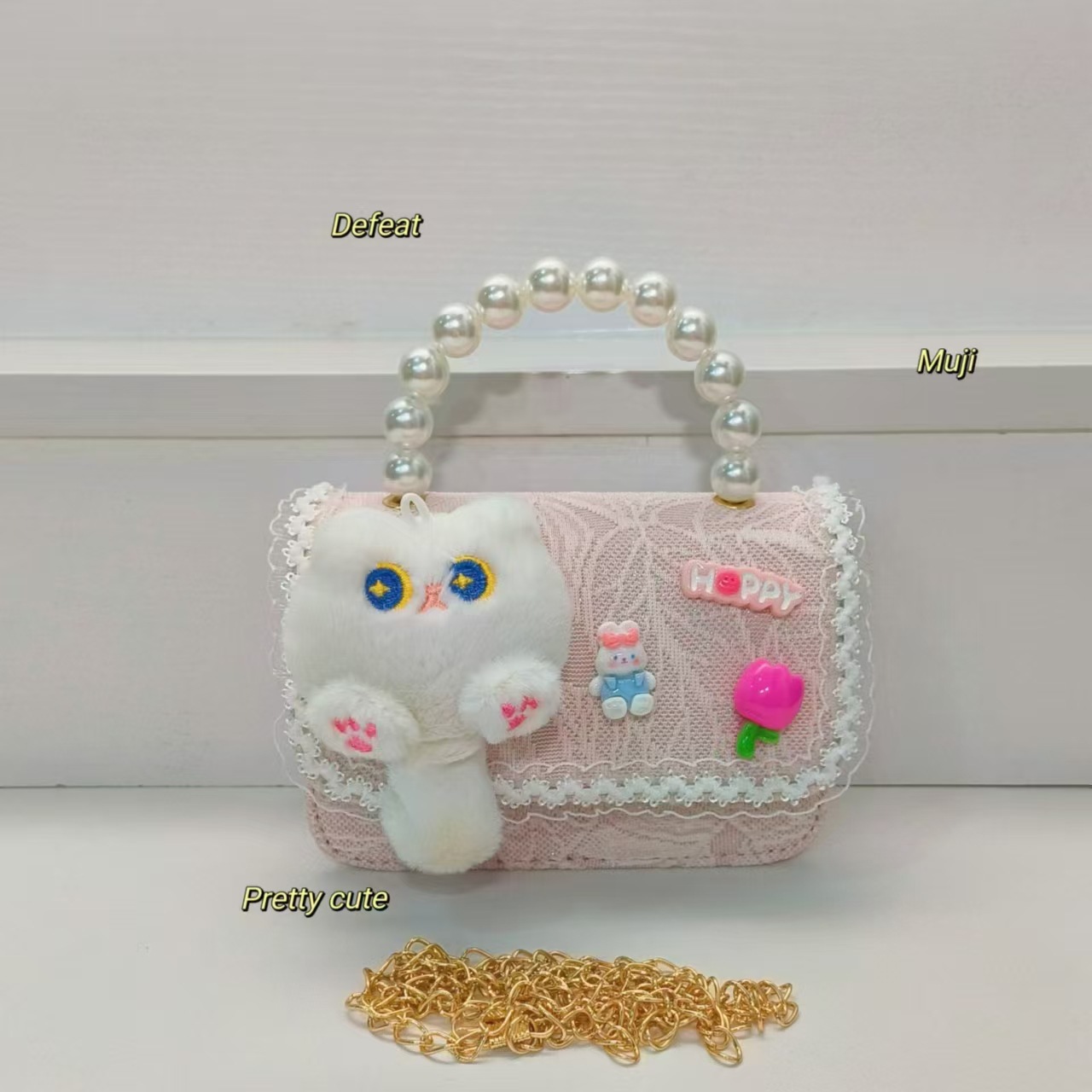 Bolso de perlas bolso de mochila bolso accesorios bolso de gato bolso de niños bolso de cadena bolso cuadrado bolso de Año Nuevo billetera para chicas