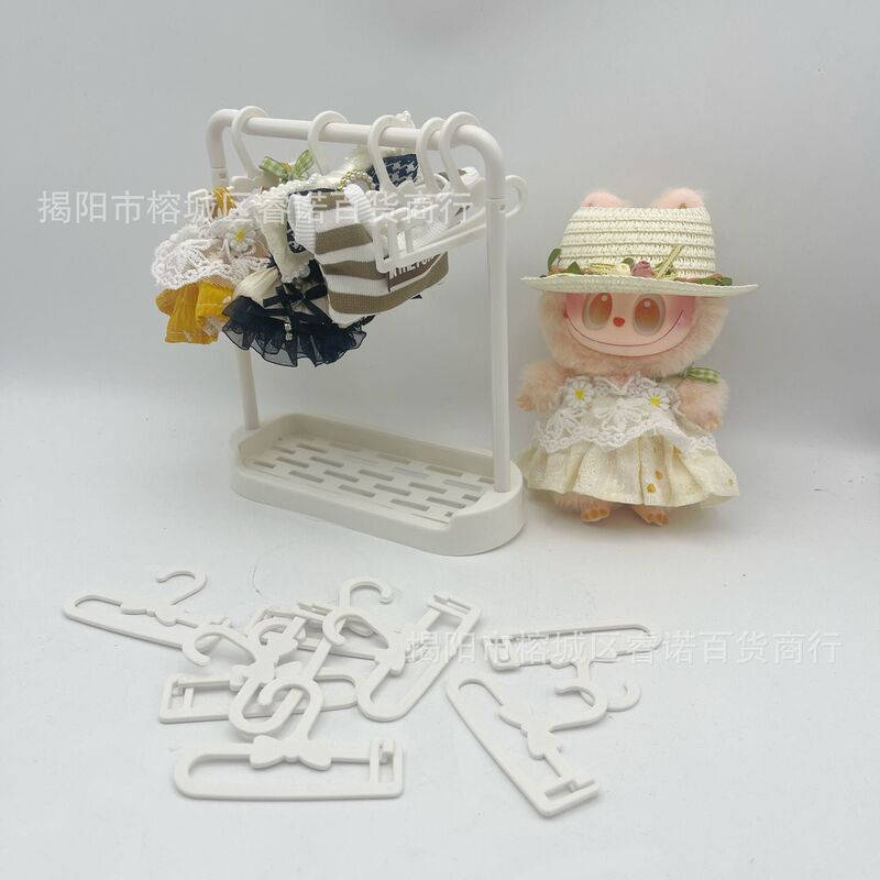 17cm Labubu Special Clothes Hanger 10/15Labubu Baby Clothes Display Rack Bjd Doll Clothes Hanger Shoe Rack Gift