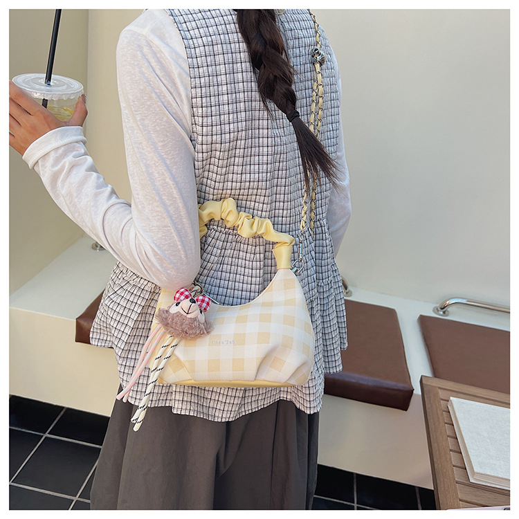 Sweet and cool style, trendy and unique cloud-shaped pleated handbag, a new summer fashion chain crossbody bag for women in 2025 undefined
