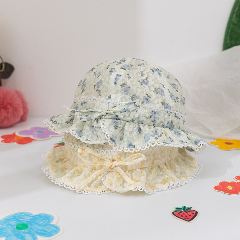 Baby Girl's Sweet Flower Lace Bucket Hat display picture 3