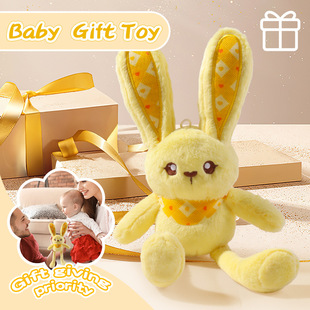 Newborn Baby Rabbit Doll Baby Toy 0-1 Years Old Educational Soothing Pull-Out Plush Comfort Toy