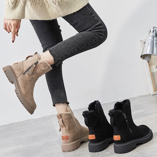 Snow boots for women 2021winter new fleece-lined women's shoes warm boots AliExpress thick cotton shoes women's boots