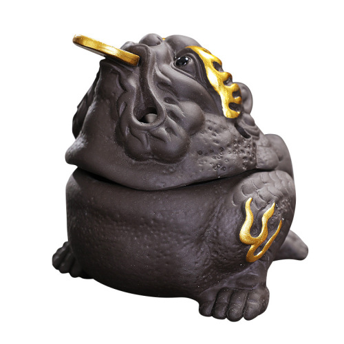 New Zen style purple sand golden toad incense burner tea pet creative plate incense burner incense tea ceremony tea pet multi-purpose incense burner ornaments