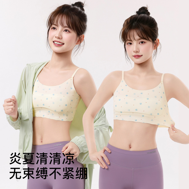 Girls' Underwear for the Developmental Period, 12-Year-Old Thin Style Bra for Young Girls, Elementary School Students, Children's First Stage Vest-Style Bra