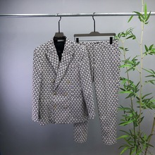 欧美潮流高端简约新款 Va西装西服西裤套装 提花图案平替跨境欧货