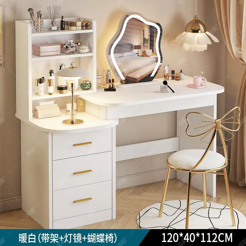梳妆台主卧现代简约卧室化妆桌斗柜一体奶油风新款小型简易化妆台|undefined