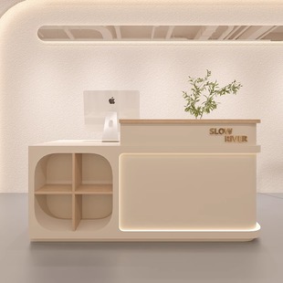 Net Red Women's Clothing Store Small Bar Counter Shop Cashier Simple Cream Wind Front Desk Beauty Salon Reception Cabinet