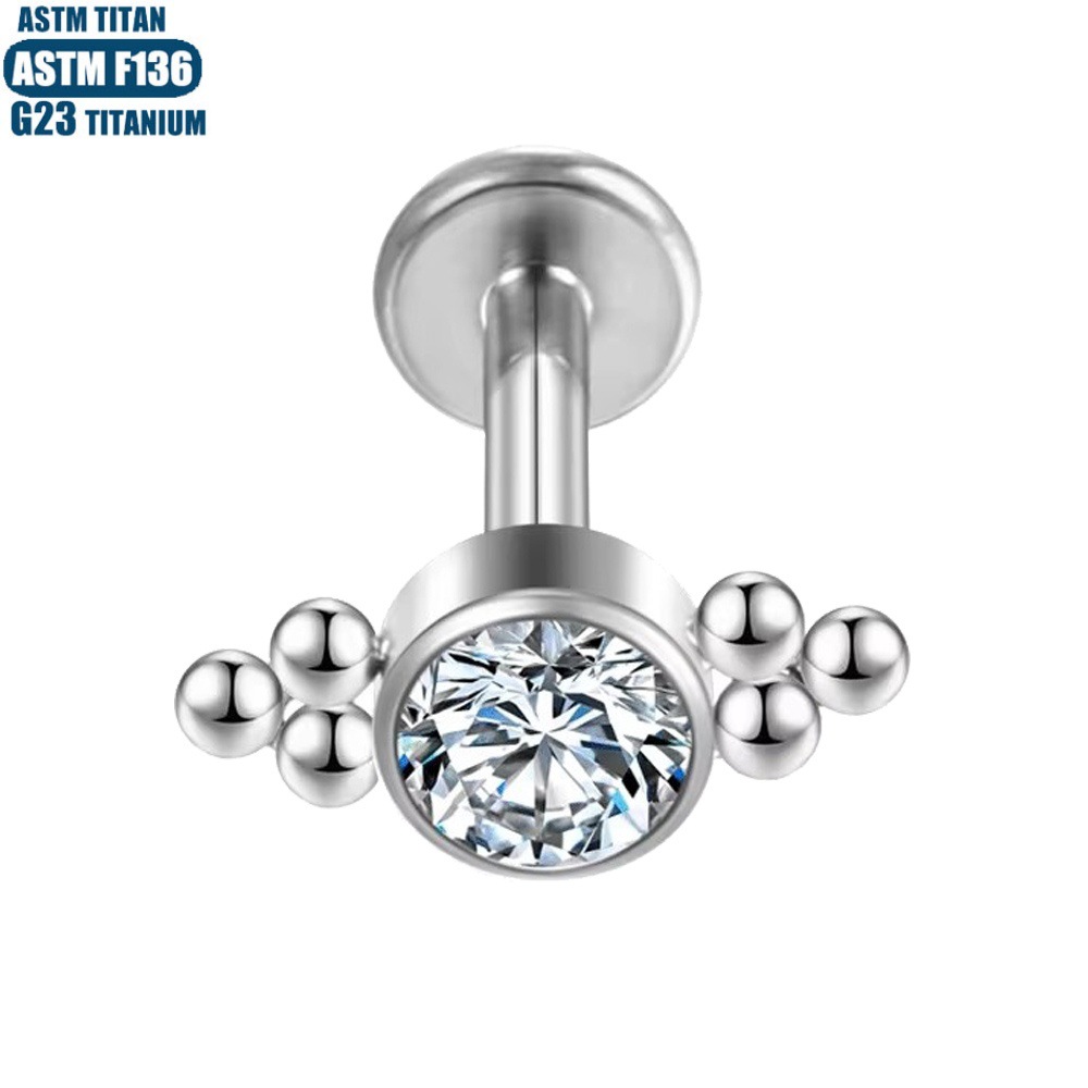 Pointed titanium steel lip stud product view