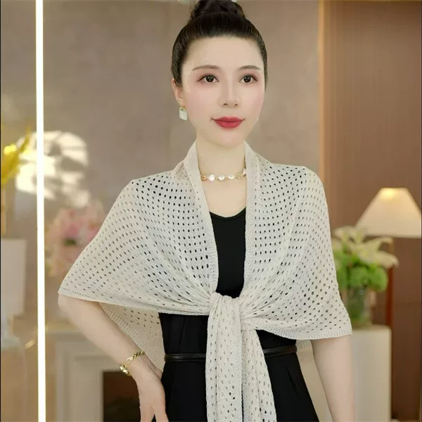 New Fashionable and Versatile Summer Multifunctional Women's Hollow-Out Sun Protection Air-Conditioning Shawl