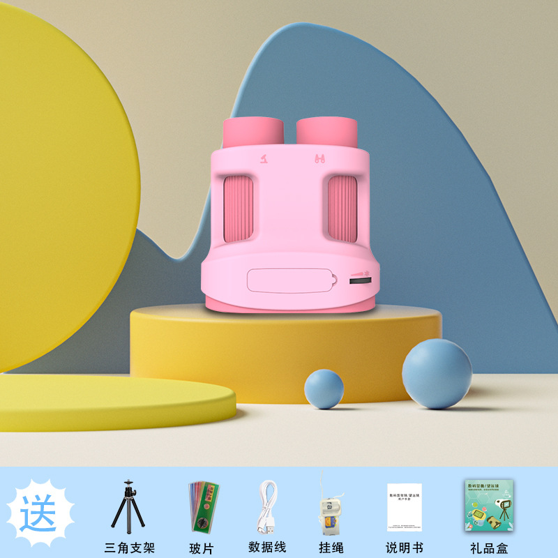 Microscopio de mano para niños con telescopio de pantalla puede tomar fotografías, nueva cámara pequeña de juguete de laboratorio de ciencia digital portátil