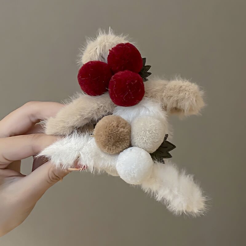 Double-sided pom plush gripper