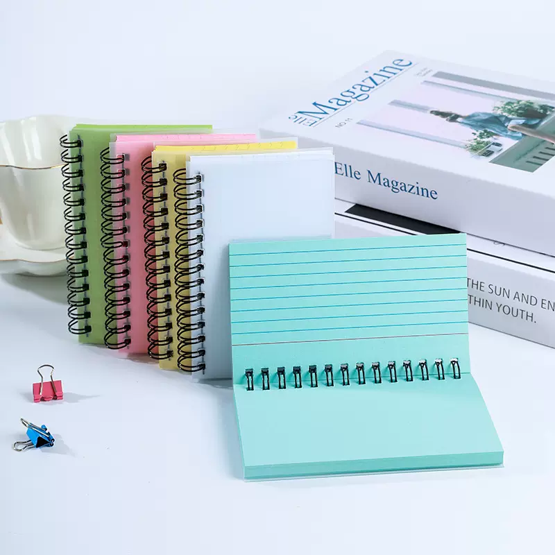 美式ins可撕彩色线圈本PP封面迷你便携记事本子高颜值加厚活页本