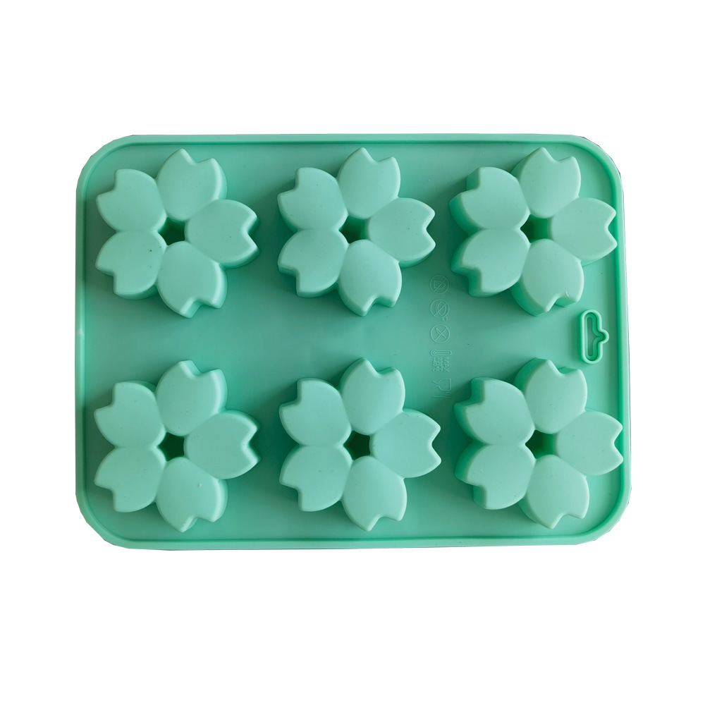 6 flores de cerezo 15 molde de silicona pastel helado pudín molde de postre jabón utensilios