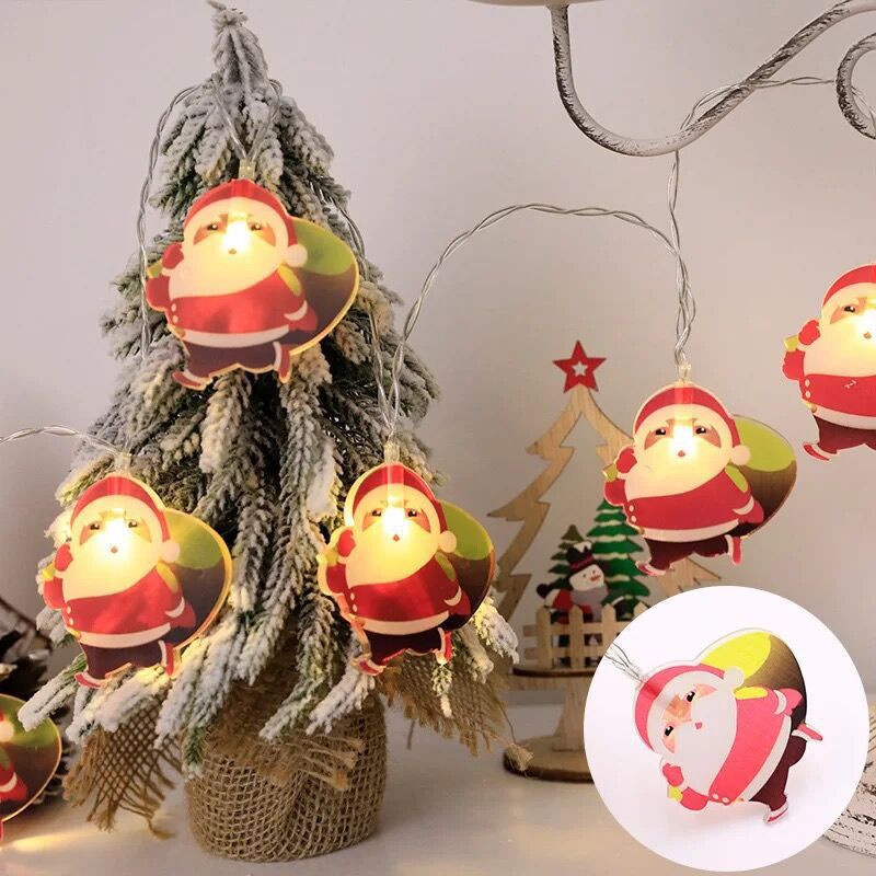 Navidad luces de cadena LED nuevo Santa Claus luces de cadena caja de la batería USB muñeco de nieve Pingüino modelado decorativo luces de colores