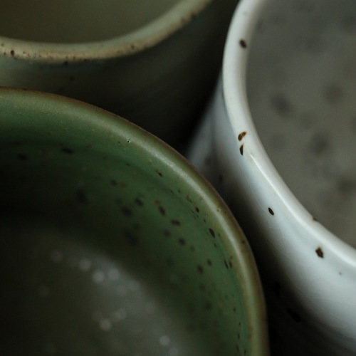 Japanese coarse pottery matcha bowl, tea dregs bucket, kiln-washed tea wash, tea ceremony tea set, hand-made dry brewing tea cup, divided tea bowl