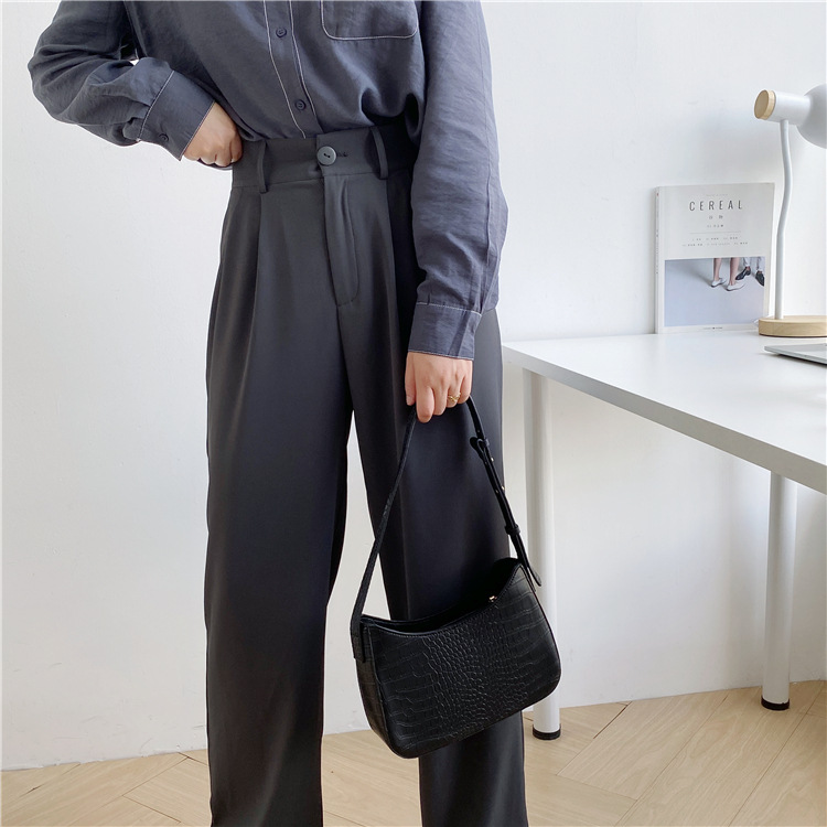 Crocodile pattern armpit women, niche design, high-end PU styling handbag, Korean version shoulder bag for women_voghion.com