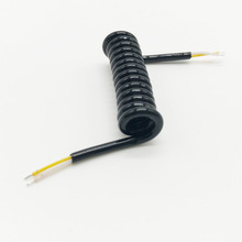 廠家供應pu螺旋線 2芯黑亮面手控器彈簧曲線彈弓電線