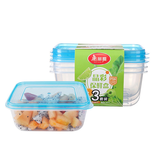 Meiya Jingcai crisper food grade microwave heating lunch box plastic transparent seal box department store wholesale