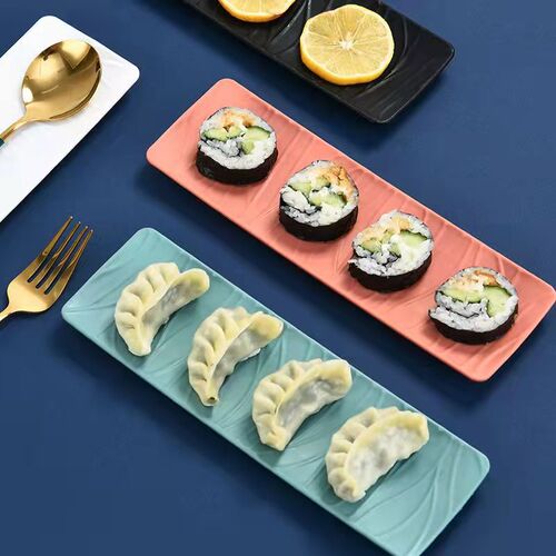 Sushi plate rectangular barbecue plate imitation ceramic snack plate Western plate creative snack Japanese sushi long plate