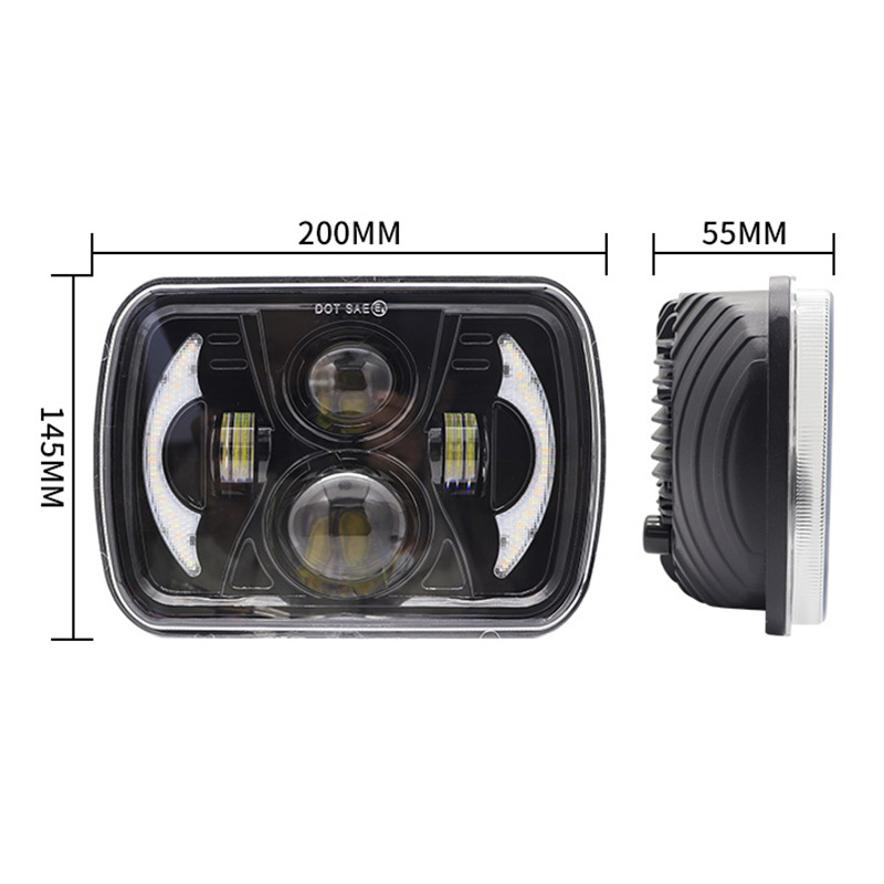 Cruz-frontera dedicada para Wrangler coche LED faro 7 pulgadas cuadrado camión Faro de vehículo todoterreno faro