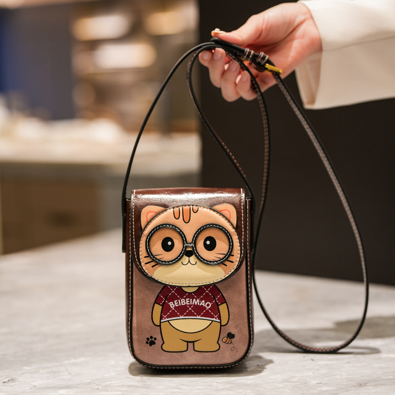Bolso de hombro cruzado de moda con diseño de oso de dibujos animados para mujer, mini monedero lindo, estilo nuevo 2026, bolso pequeño
