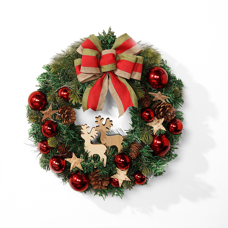 Venta caliente nueva decoración de Navidad guirnalda de 40cm al revés escaparate de la ventana del hotel escena del centro comercial colgante de la puerta colgante de la pared diseño