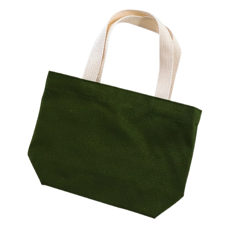 New Solid Color Girl's Canvas Bag Student Hand Carrying Canvas Shopping Bag Fashion Artistic Open Handbag