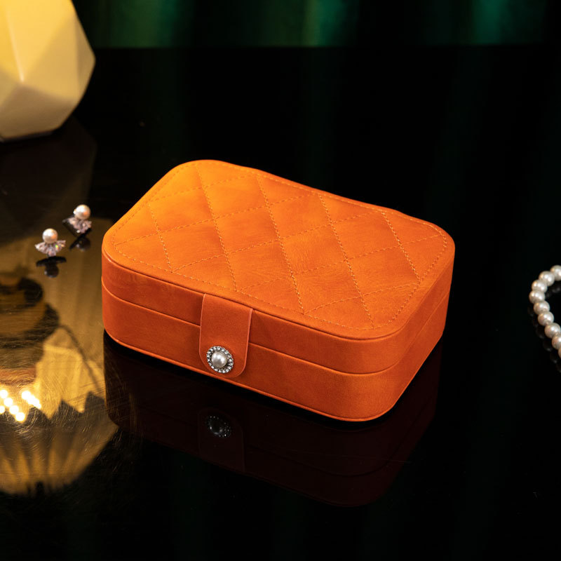 Nueva caja de joyería portátil de lujo ligero caja de joyería de estilo europeo y americano de alta gama de moda de alta calidad PU caja de almacenamiento de joyería transfronteriza