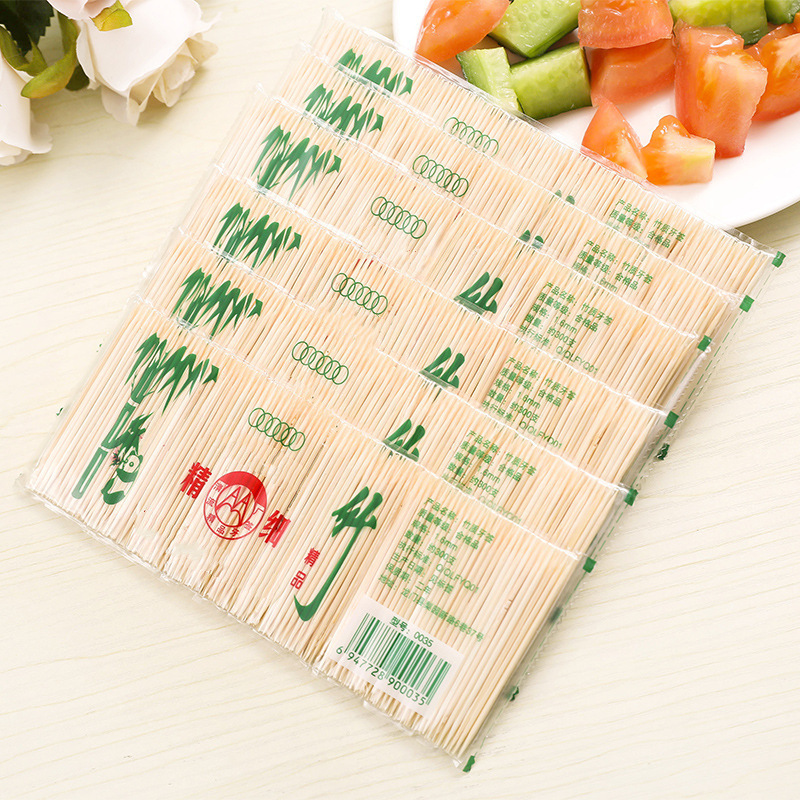 一次性竹牙籤雙頭牙籤剔牙工具家用酒店天然竹子細牙籤袋裝細簽
