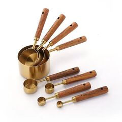 アカシア材ハンドルステンレス製コーヒー計量スプーン、ベーキング計量スプーンセット、粉ミルクスプーン、調味料計量カップ、メーカー直販