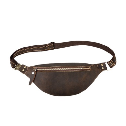 European and American men's bags, cross-border trendy leather chest bags, casual crossbody bags, Crazy Horse first-layer cowhide bags, waist bags, shoulder bags